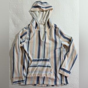 Roxy Girls Hoodie blue cream size L 14/16 stripes